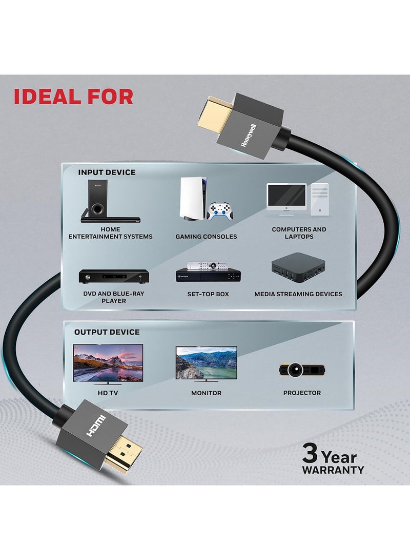 Honeywell - High-Speed HDMI v2.0 Cable with Ethernet, 20 Mtr(65.6 ft), 3D/4K@60Hz UHD Resolution, 18GBPS,High Speed, Compatible with All HDMI - Enabled Devices Black - Image 1