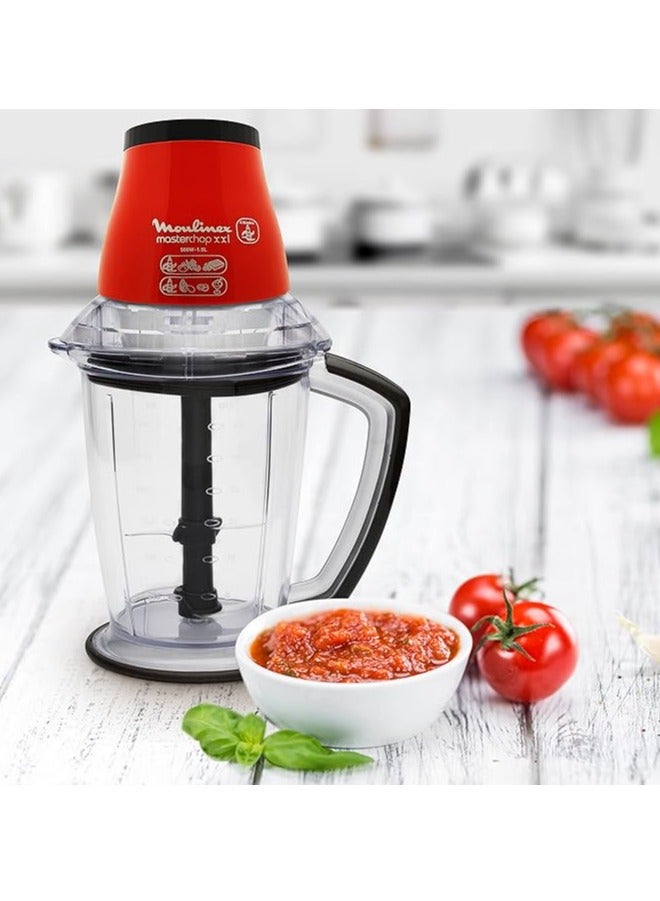 Moulinex XXL Chopper 500 Watt 1.5 Liter Stainless Steel Blades Made in Turkey DJ4705EG 1.25 L 500 W DJ4705EG Red  - Image 2