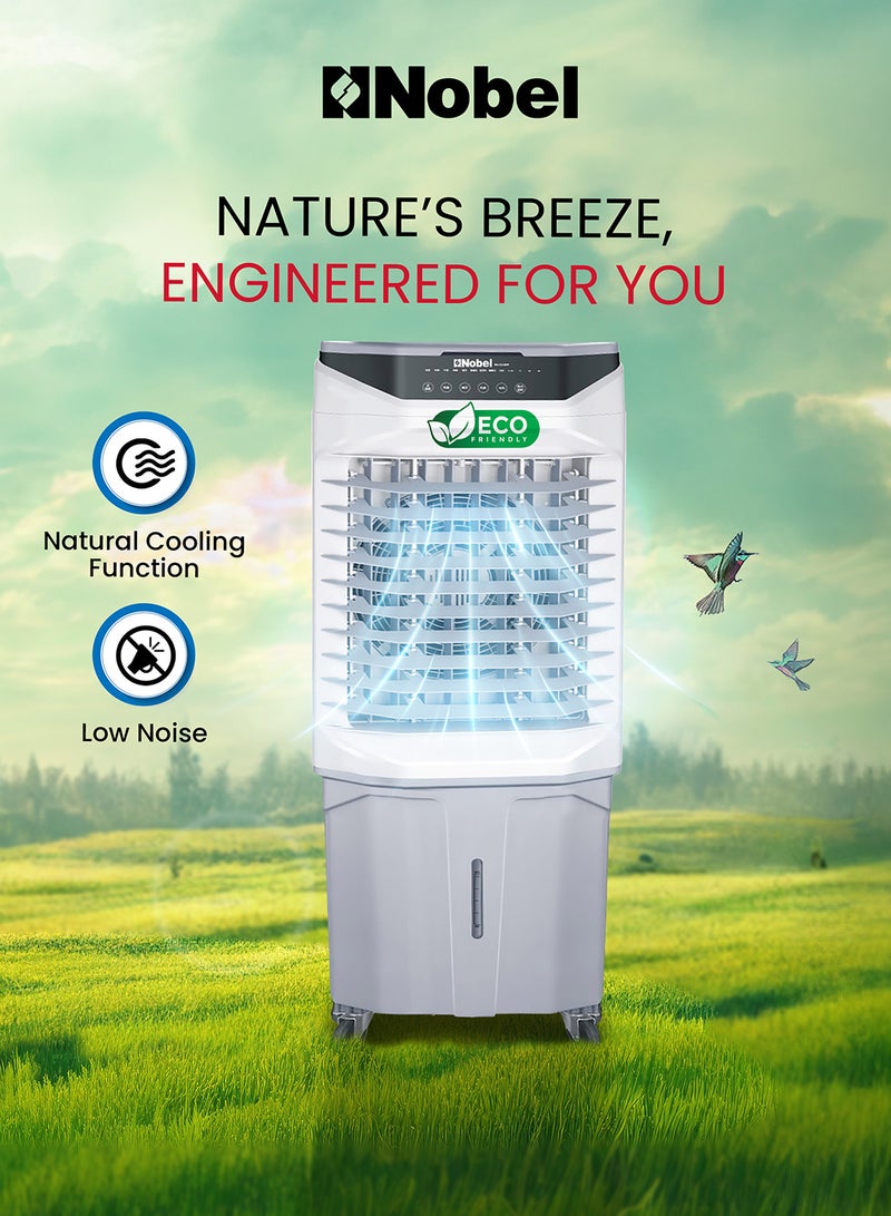 Portable Air Cooler 35L Tank, 3 Wind Speeds, 3 Modes With Remote Control - 35 L 180 W NAC500R Grey