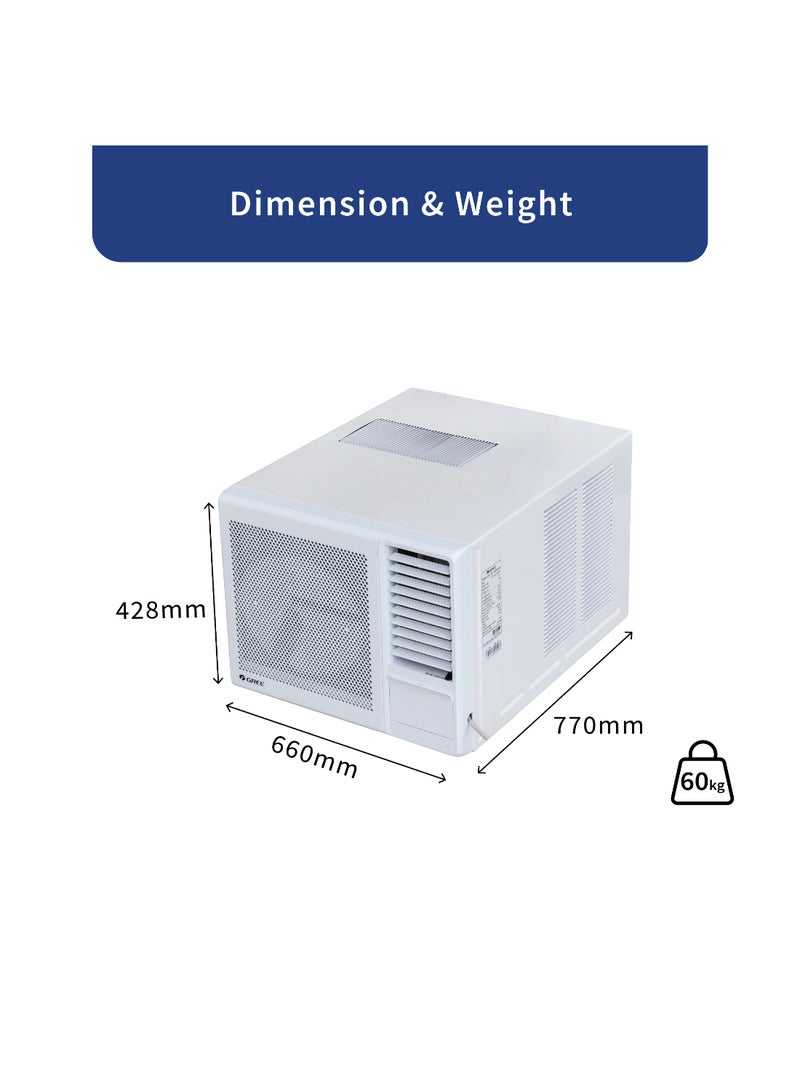 GREE Window Air Conditioner 1.5 Ton With Rotary Compressor, R410A - ROMA-R18C3-5 Years Full Parts Warranty ROMA-R18C3 White  - Image 5