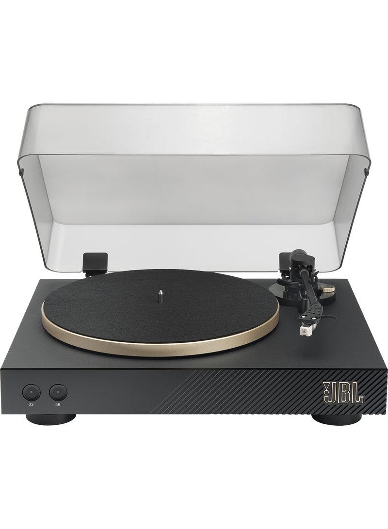 JBL Spinner Bluetooth With AptX HD Turntable/ Record Player, DC Belt Drive JBLSPINNERBTGLDEU Black/Gold  - Image 1