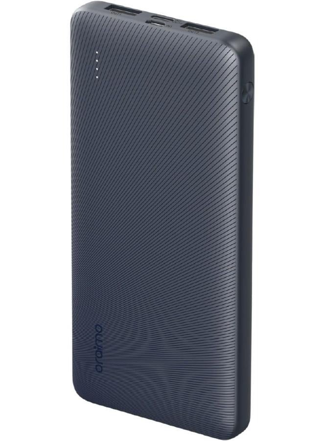 Oraimo - 10000 mAh Toast 15 Flash 10000mAh Power Bank with 15W Type C Fast Charging, USB & Type C Triple Output,Power Delivery, Type C &Micro Input Multi-Layer Protection &3D Texture Exterior Black - Image 1