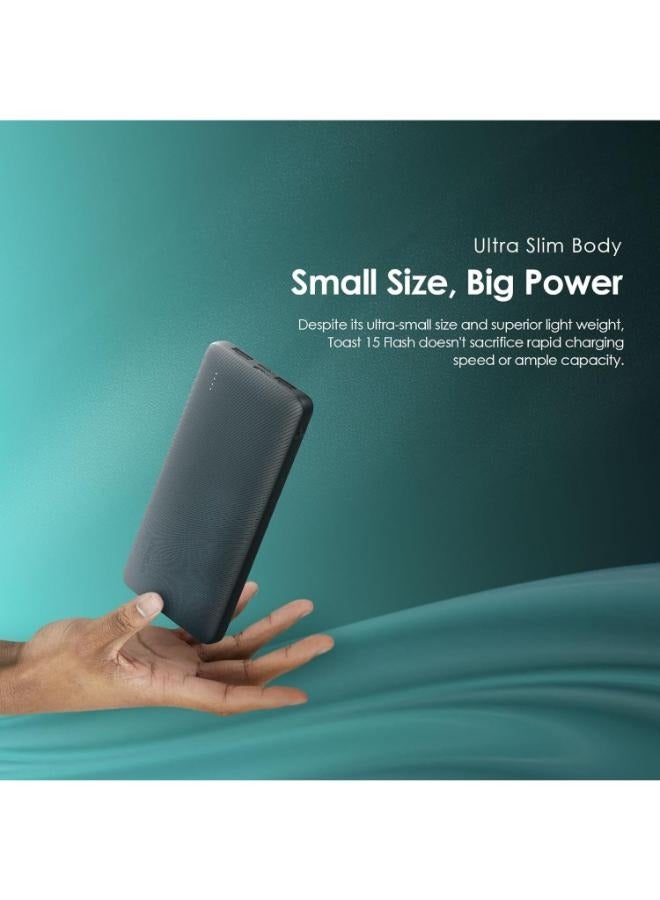 Oraimo - 10000 mAh Toast 15 Flash 10000mAh Power Bank with 15W Type C Fast Charging, USB & Type C Triple Output,Power Delivery, Type C &Micro Input Multi-Layer Protection &3D Texture Exterior Black - Image 1