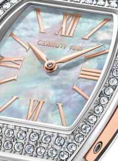 CERRUTI 1881 Women's Cerruti 1881 Ladies Stainless Steel & Rose Gold Two-Tone White Mother of Pearl Dial Watch  - Image 4