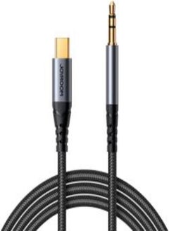 JOYROOM Joyroom stereo audio cable AUX 3.5 mm mini jack - USB-C for phone 1.2 m black (SY-A07) Black  - Image 1
