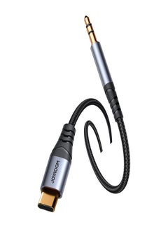 JOYROOM Joyroom stereo audio cable AUX 3.5 mm mini jack - USB-C for phone 1.2 m black (SY-A07) Black  - Image 3