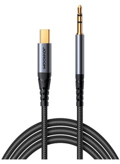 JOYROOM Joyroom stereo audio cable AUX 3.5 mm mini jack - USB-C for phone 1.2 m black (SY-A07) Black  - Image 5