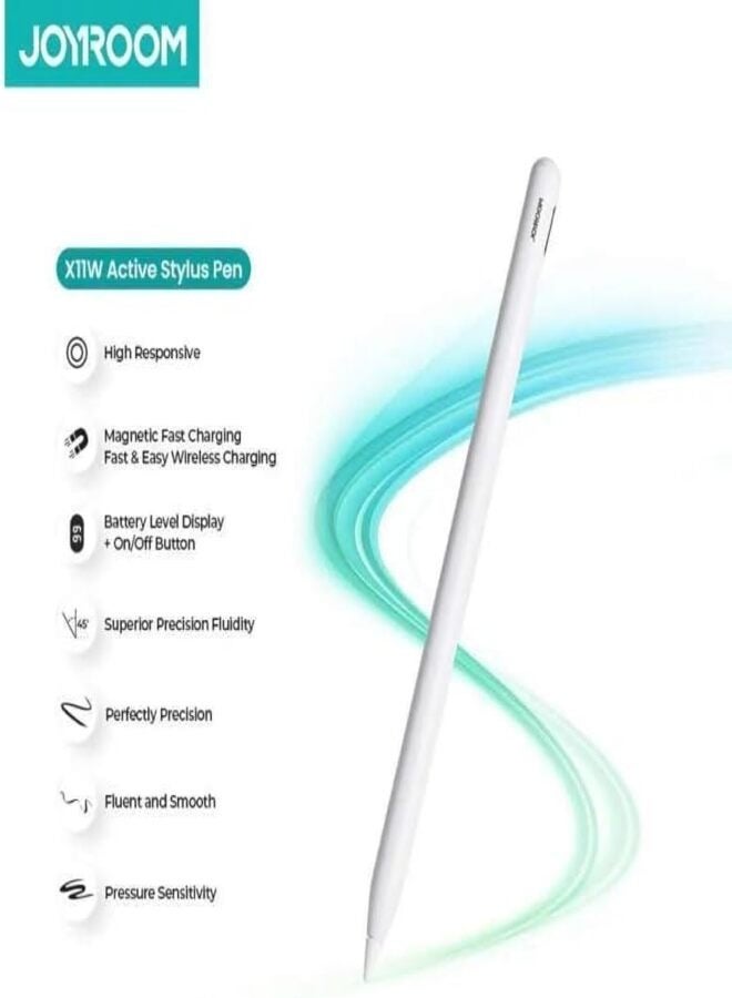 JOYROOM - JOYROOM JR-X11W Active Digital Stylus Pen for iOS and Android Touch Screen Devices, White, Tablets, Smartphones Off, Tablet PC WHITE - Image 1