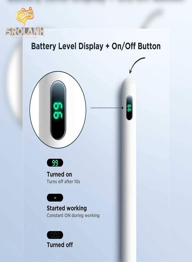 JOYROOM - JOYROOM JR-X11W Active Digital Stylus Pen for iOS and Android Touch Screen Devices, White, Tablets, Smartphones Off, Tablet PC WHITE - Image 1