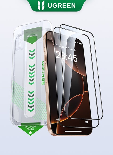 2 Pack iPhone 16 Pro Max Screen Protector With Auto Alignment Kit HD Free Hand Easy Installation Frame Military-Grade Protection Scratch Resistant Anti-Fingerprint Bubble Free 9H Tempered Film Clear