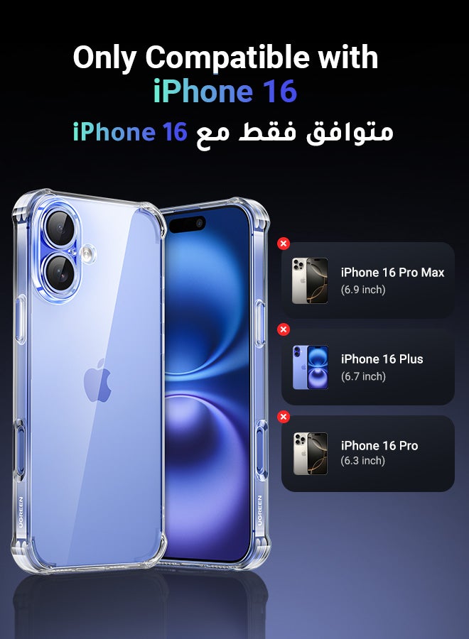 يو جرين - جراب حافظة حماية آيفون 16 شفاف ناعم من مادة بولي يوريثين حراري - بي سي الصديقة للبشرة لمنع الاصفرار، مقاوم للسقوط، مقاوم للخدش، سهل التركيب والإزالة، جراب آيفون فائق النحافة ومقاوم للماء - Image 1