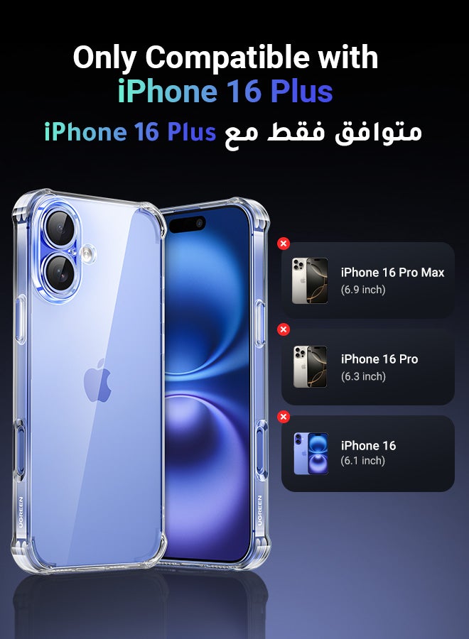 Ugreen - iPhone 16 Plus Case Soft Skin-friendly TPU Material For Delay Yellowing, Drop-resistant Scratch Resistant Protective Cover  Easy to Installment and Uninstall Water-Proof Super Slim Fitted iPhone Case Cover Clear - Image 1