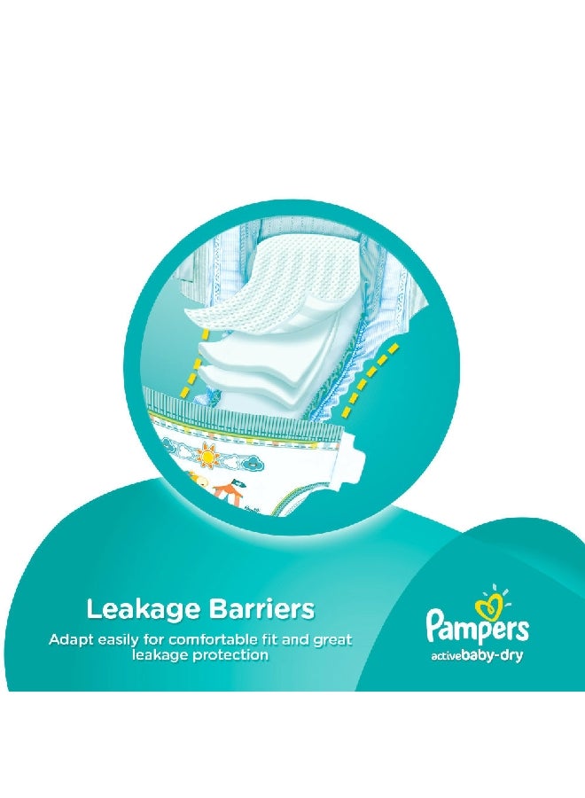 Pampers Mega Pack Extra Large Active Baby-Dry Diapers White Size-6 49.2 x 11.4 x 23.4 cm 11501315 - Image 3