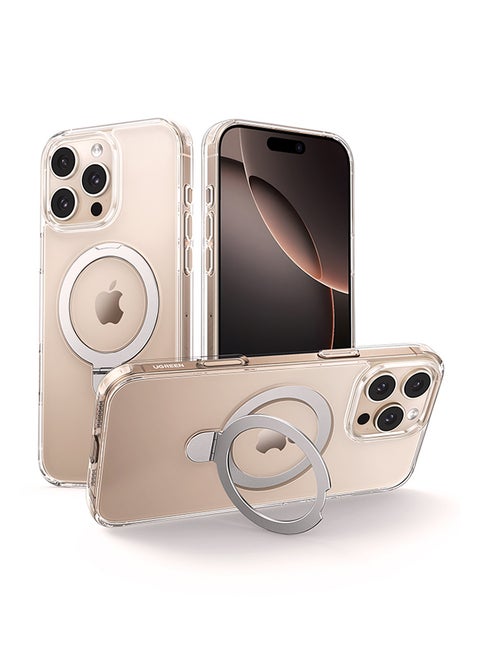 iPhone 16 Pro Max Magsafe Case Foldable Ring, Strong Magnetic, Sturdy & Versatile Stand, Military-Grade Drop Protection, iPhone 16 Pro Max Magnetic Stand Cover Anti-Fingerprint Anti-Scratch Clear
