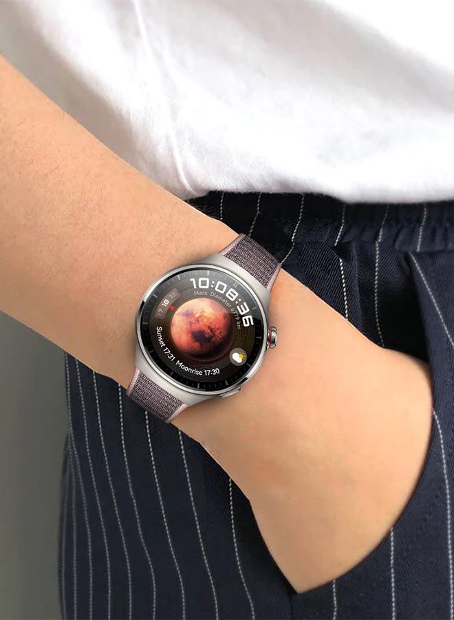 MARGOUN (Band Size 20mm) Nylon Sport Band Compatible with Samsung Galaxy Watch 3 41mm/Galaxy Watch 42mm/Active 40mm/Active 2 40mm 44mm Replacement Wristbands Watch Strap Grey Pink - Image 2