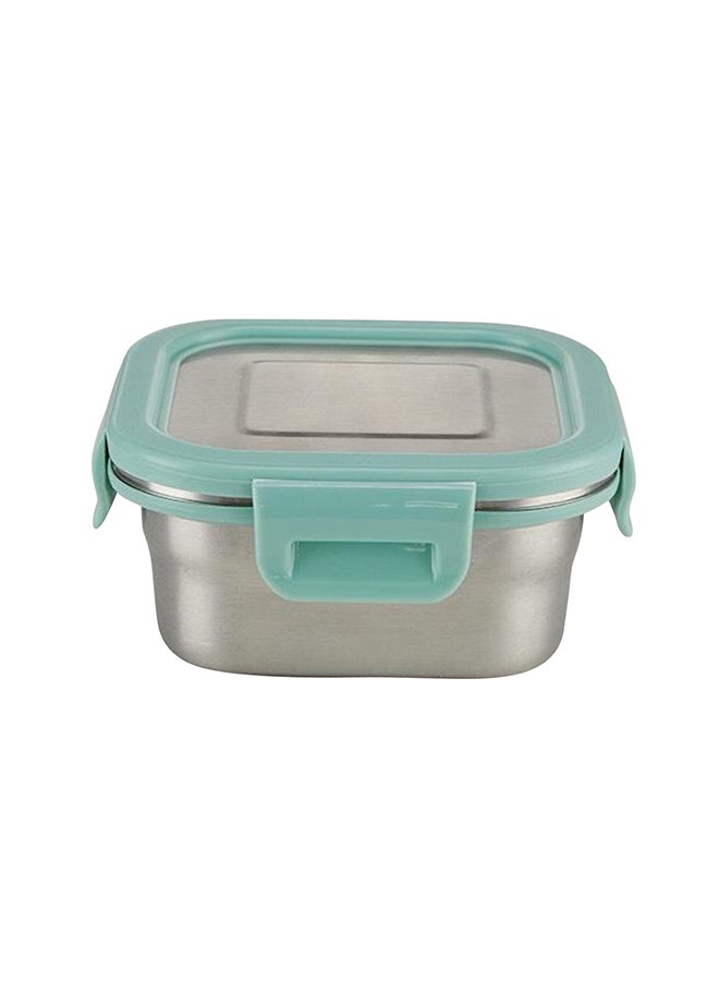 Borosil Stainless Steel Lunch Box, Leak-Proof Lunch Box With Green Lid, Square Lunch Container For School & Office, 400 Ml - Image 1