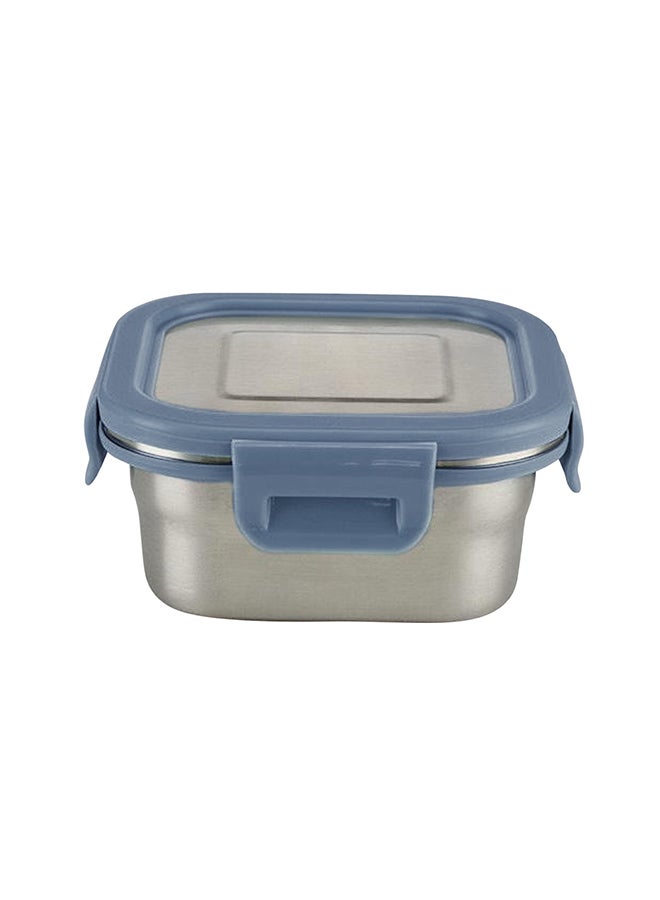 Borosil Stainless Steel Lunch Box, Leak-Proof Lunch Box With Grey Lid, Square Lunch Container For School & Office, 400 Ml - Image 1