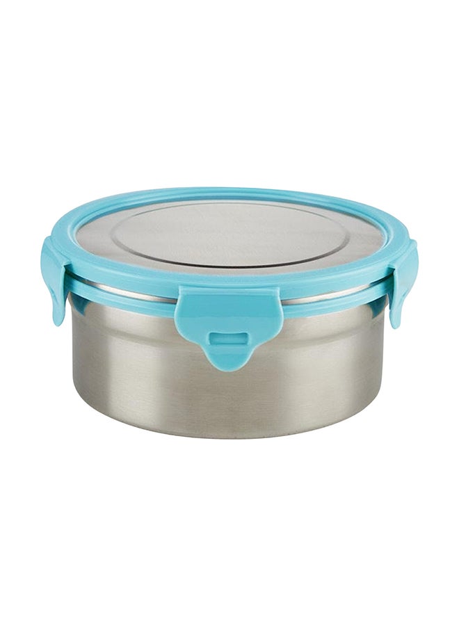 Borosil Stainless Steel Lunch Box, Leak-Proof Lunch Box With Blue Lid, Round Lunch Container For School & Office, 900 Ml - Image 1