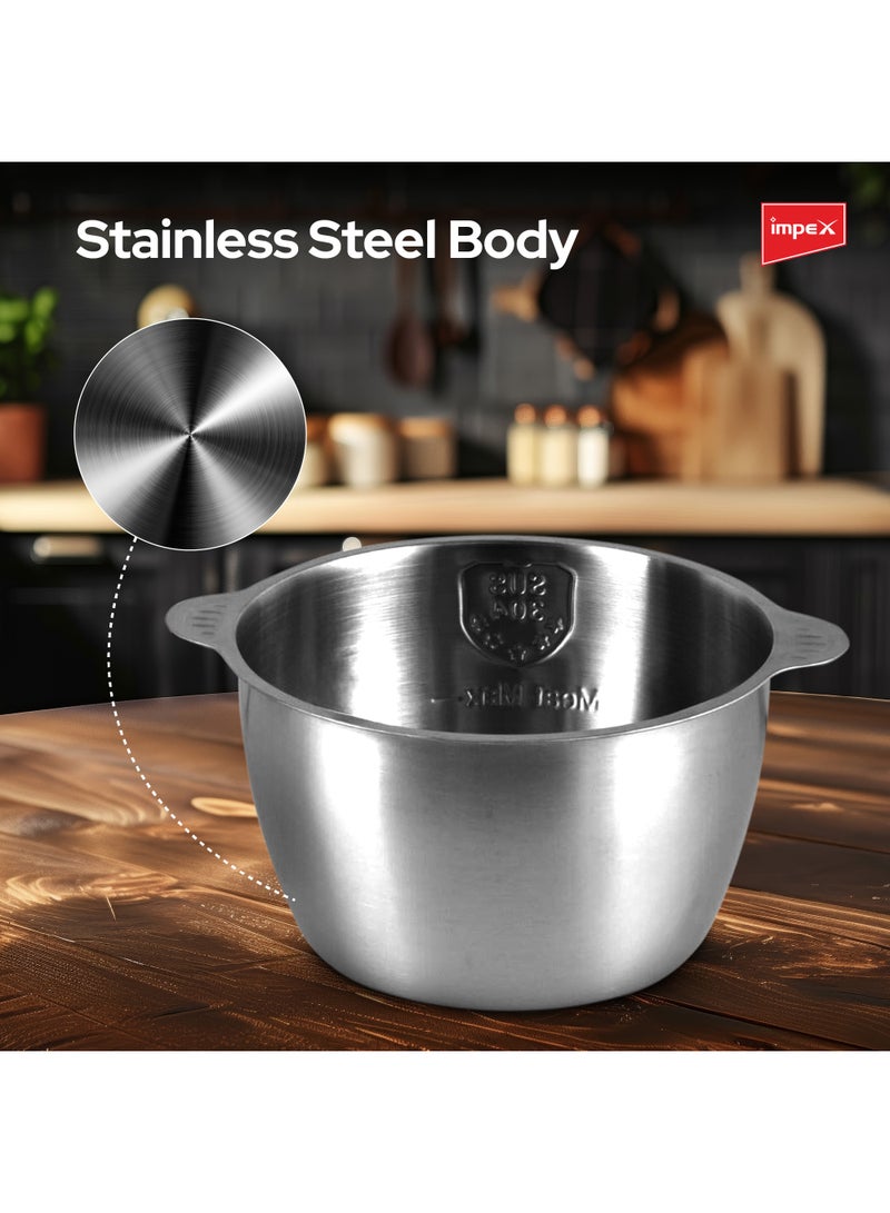 Impex Food Chopper 2in1 Combo  | Powerful Motor | Dual 2L Glass & Stainless Steel Bowls | Double Layer 4 Stainless Steel Blades | 2 Speeds Control | Motor Overheat Protection | Anti-Slip Ring 2 L 350 W FC 3222 Multicolor - Image 4