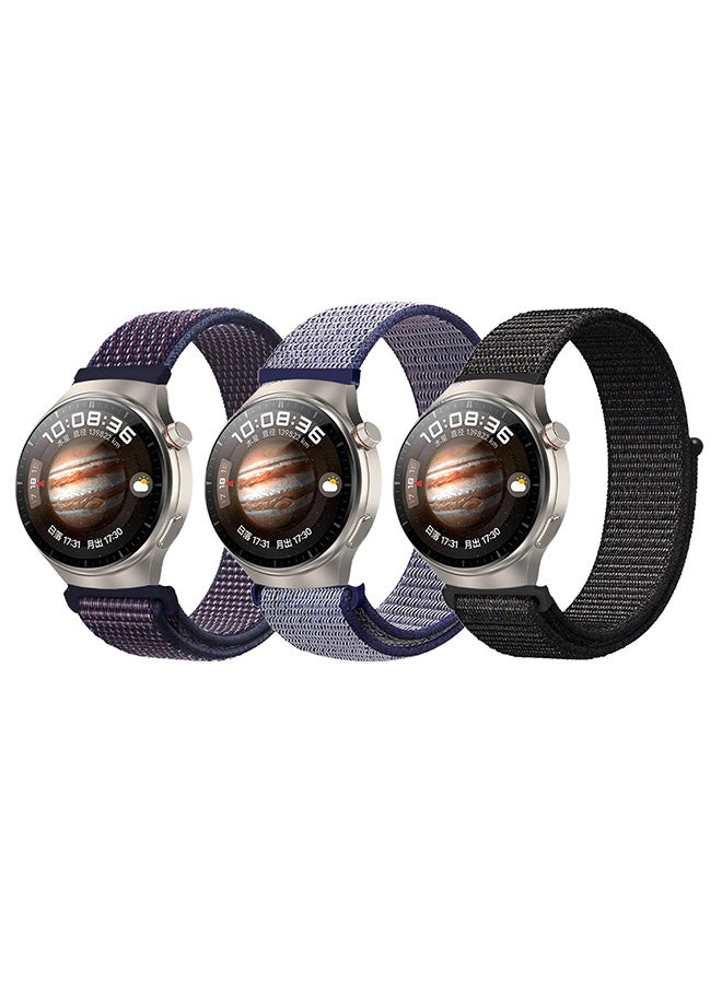 MARGOUN (Band Size 20mm) 3 Pack Nylon Sport Band Compatible with Samsung Galaxy Watch 3 41mm/Galaxy Watch 42mm/Active 40mm/Active 2 40mm 44mm Replacement Wristbands Watch Strap Multicolour5 - Image 2