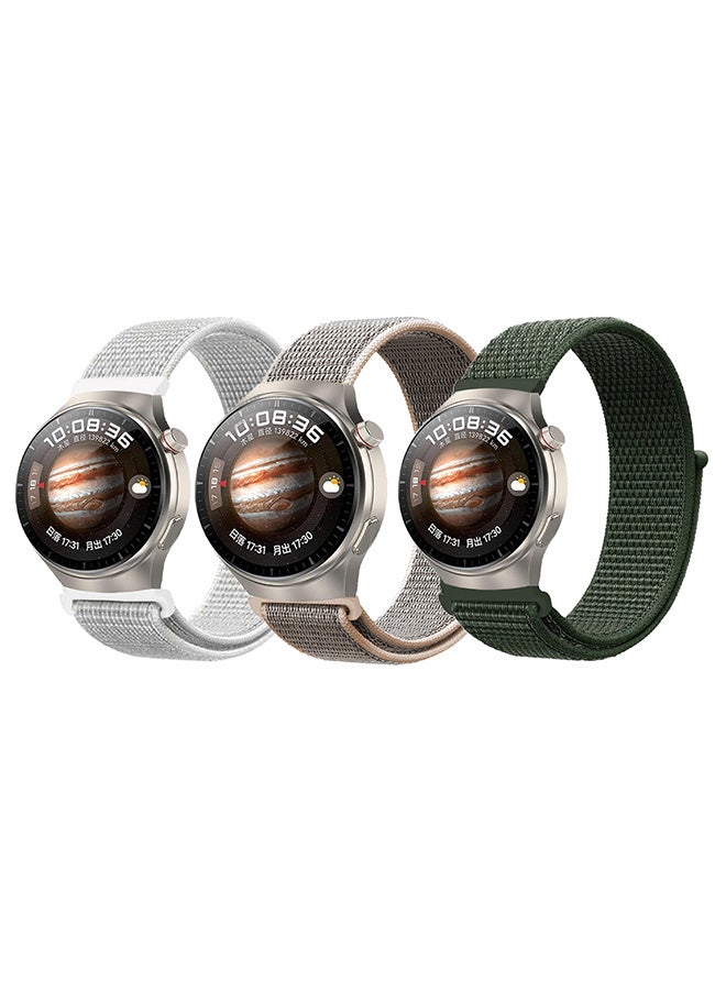 MARGOUN (Band Size 20mm) 3 Pack Nylon Sport Band Compatible with Samsung Galaxy Watch 3 41mm/Galaxy Watch 42mm/Active 40mm/Active 2 40mm 44mm Replacement Wristbands Watch Strap Multicolour10 - Image 2