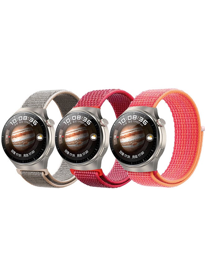 MARGOUN (Band Size 20mm) 3 Pack Nylon Sport Band Compatible with Samsung Galaxy Watch 3 41mm/Galaxy Watch 42mm/Active 40mm/Active 2 40mm 44mm Replacement Wristbands Watch Strap Multicolour1 - Image 2