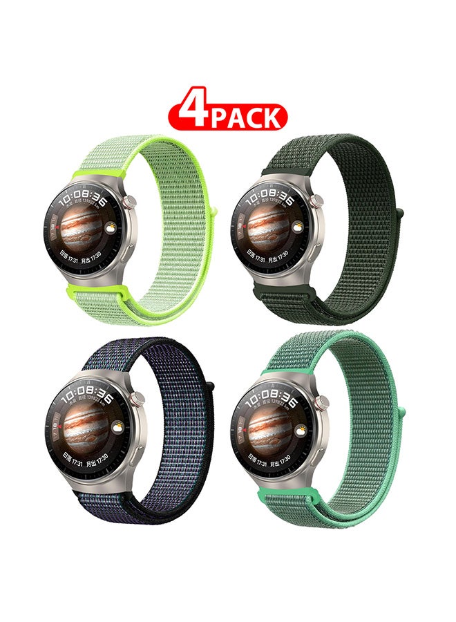 MARGOUN (Band Size 20mm) 4 Pack Nylon Sport Band Compatible with Samsung Galaxy Watch 3 41mm/Galaxy Watch 42mm/Active 40mm/Active 2 40mm 44mm Replacement Wristbands Watch Strap Multicolour6 - Image 1