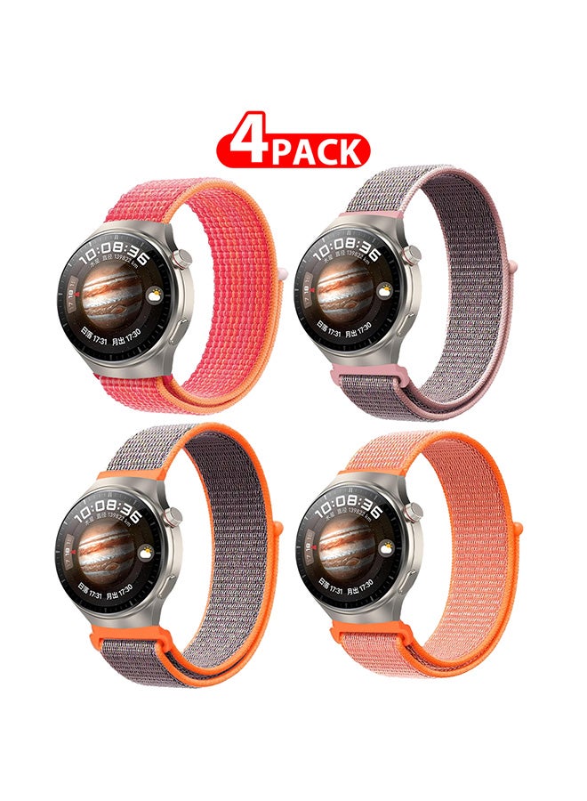 MARGOUN (Band Size 20mm) 4 Pack Nylon Sport Band Compatible with Samsung Galaxy Watch 3 41mm/Galaxy Watch 42mm/Active 40mm/Active 2 40mm 44mm Replacement Wristbands Watch Strap Multicolour7 - Image 1