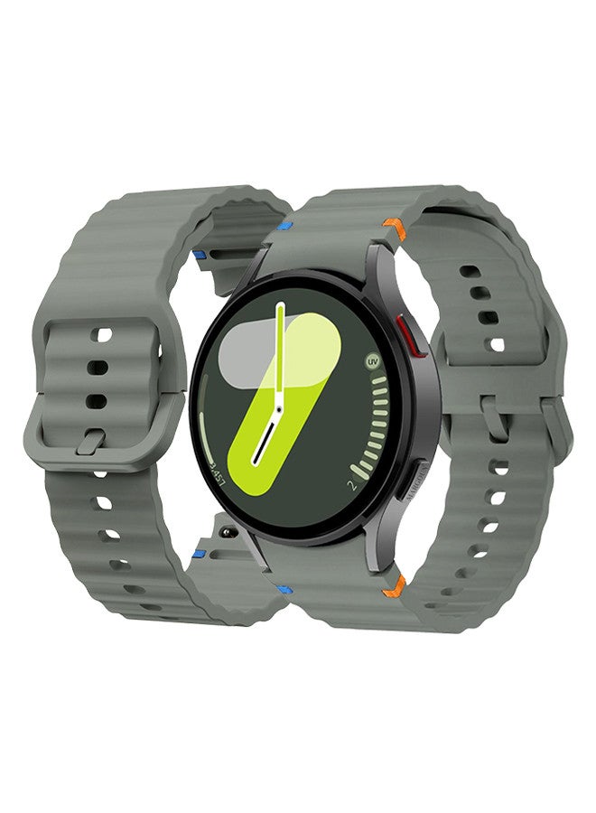 MARGOUN (for Samsung Galaxy Watch 7 / Samsung Galaxy Watch 6 ) Silicone Sport Band with Decorative Woven Line Durable and Sport Design for Men Women Dark Grey - Image 2