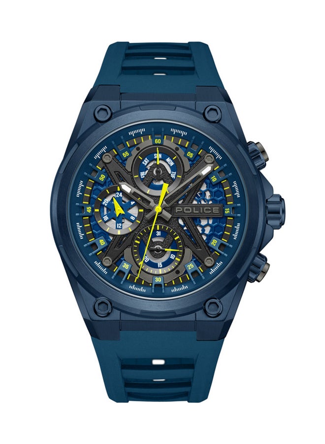 بوليس Men's Sonic Blue & Black Dial Blue Silicone Strap Gents Chronograph Watch With Stainless Steel Case  - Image 1