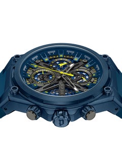 POLICE Men's Sonic Blue & Black Dial Blue Silicone Strap Gents Chronograph Watch With Stainless Steel Case  - Image 4