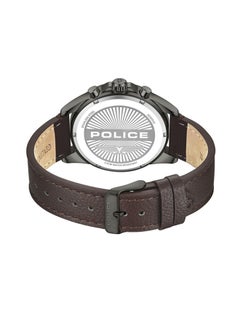 بوليس Men's Burbank Green Dial Chocolate Brown Leather Strap Gents Chronograph Watch With Stainless Steel Case  - Image 3