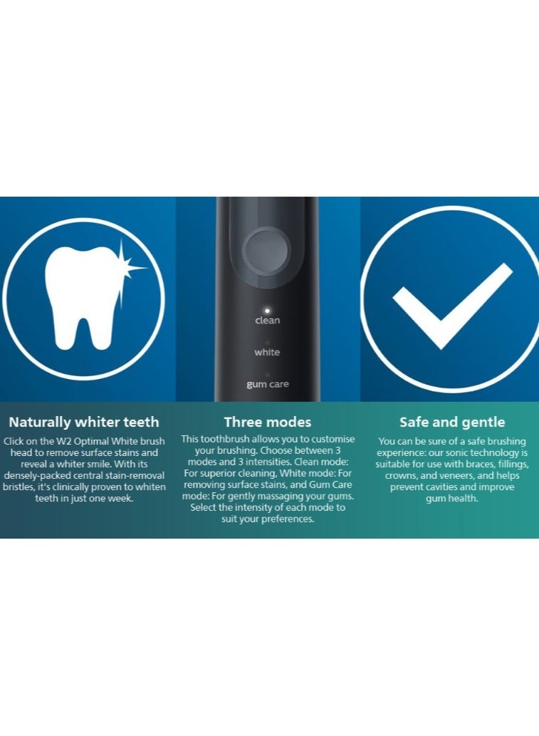 Philips - Sonicare ProtectiveClean 5100 Electric Toothbrush, With Travel Case, 3 x Cleaning Modes & 2 x Whitening Brush Head, (UK 2-pin Bathroom Plug) - HX6850/47 Black - Image 1