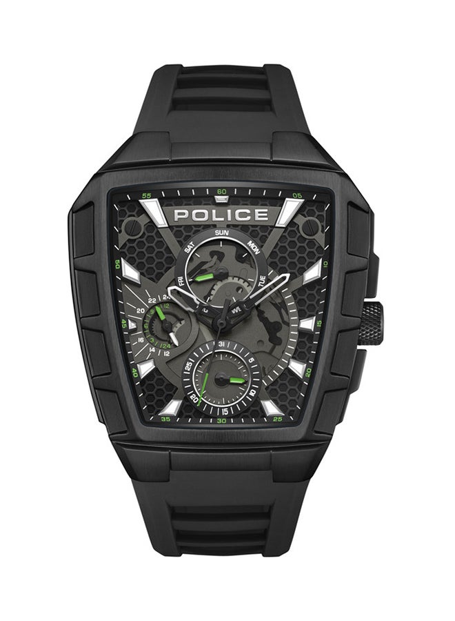 بوليس Men's Tough Gear Black Dial Black Silicone Strap Gents Chronograph Watch With Stainless Steel Case  - Image 1