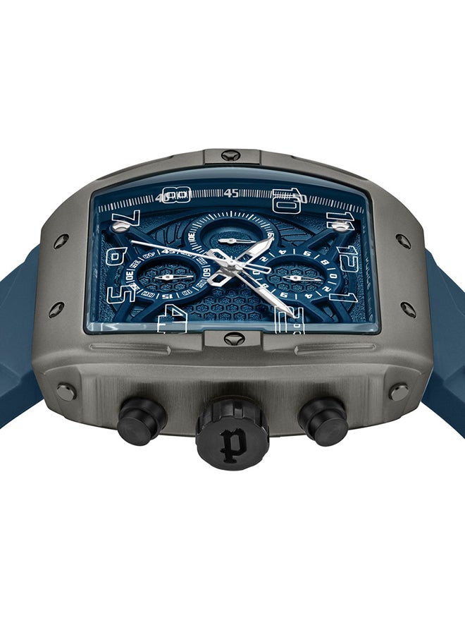 POLICE Men's Coswig Navy Blue Dial Navy Blue Silicone Strap Gents Chronograph Watch With Alloy Case  - Image 4