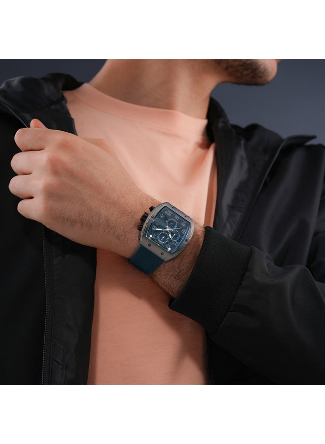 POLICE Men's Coswig Navy Blue Dial Navy Blue Silicone Strap Gents Chronograph Watch With Alloy Case  - Image 5