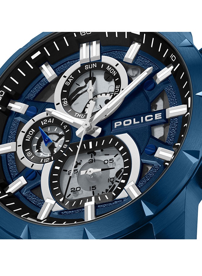 بوليس Men's Neist Matt Blue Dial Blue Silicone Strap Gents Chronograph Watch With Stainless Steel Case  - Image 3