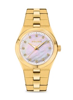 POLICE Women's Vogue White Mother-of-Pearl Dial With Yellow Gold Plated Plated Stainless Steel Bracelet Watch  - Image 1