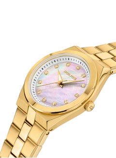 POLICE Women's Vogue White Mother-of-Pearl Dial With Yellow Gold Plated Plated Stainless Steel Bracelet Watch  - Image 2