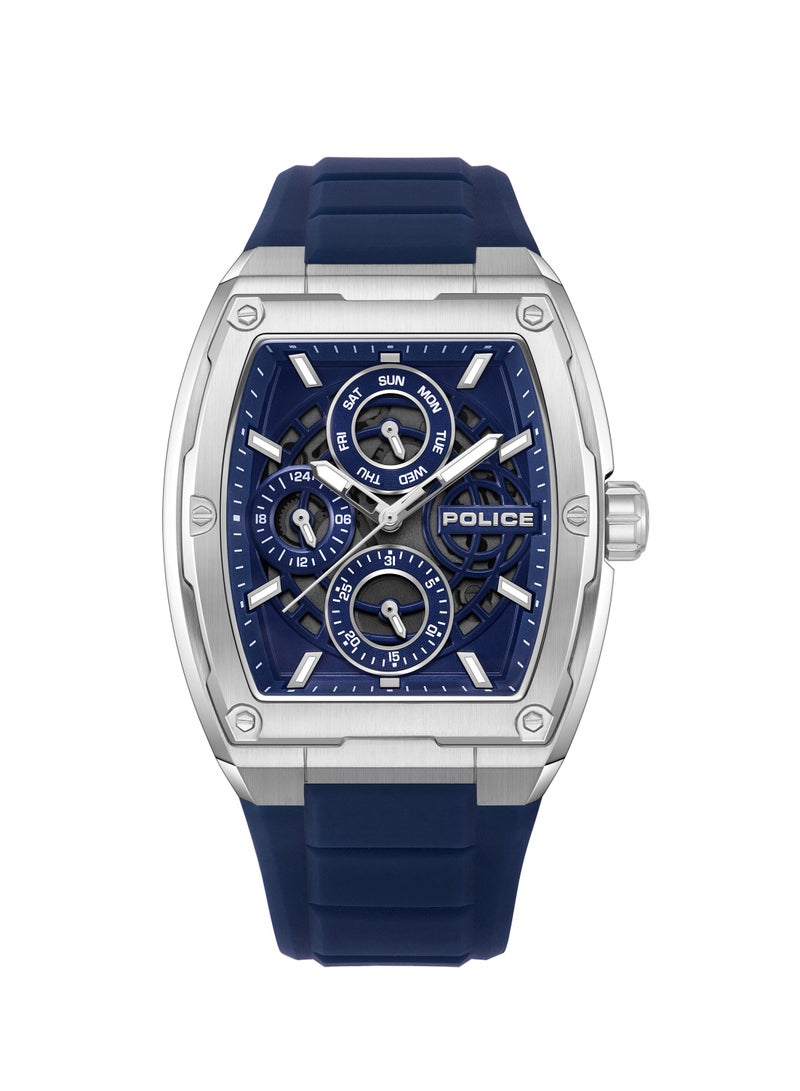 POLICE Men's Creed Blue Dial With Blue Silicone Chronograph Watch  - Image 1