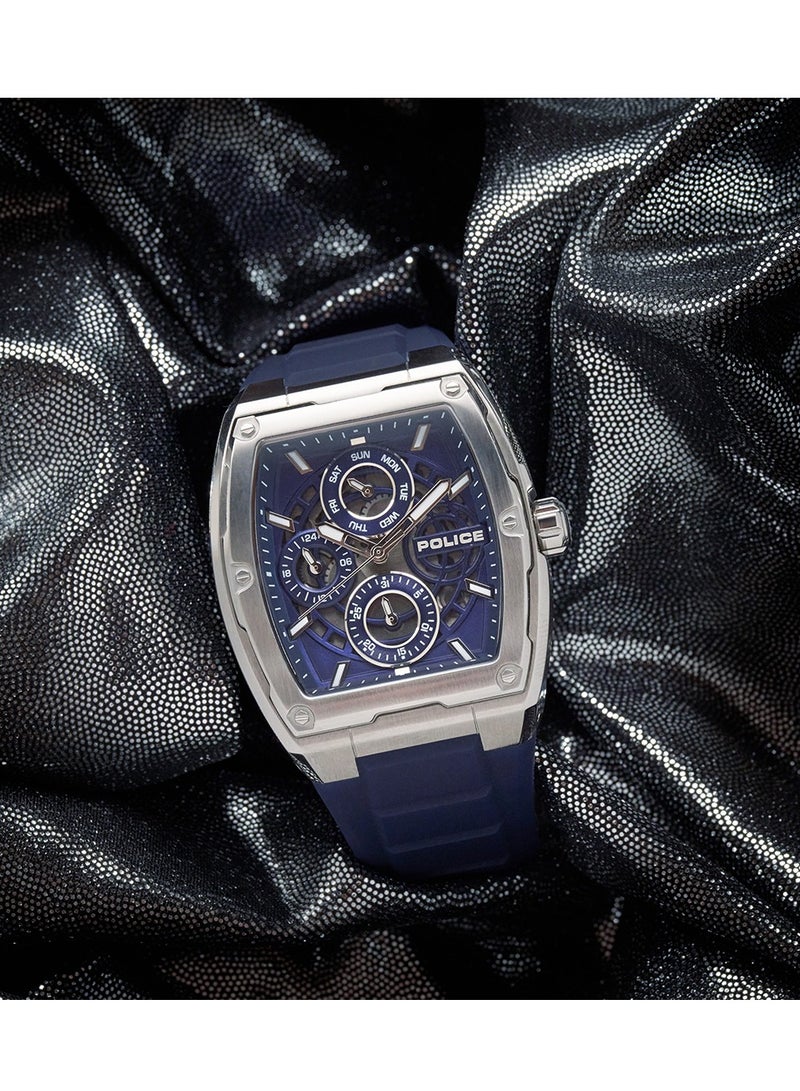 POLICE Men's Creed Blue Dial With Blue Silicone Chronograph Watch  - Image 4