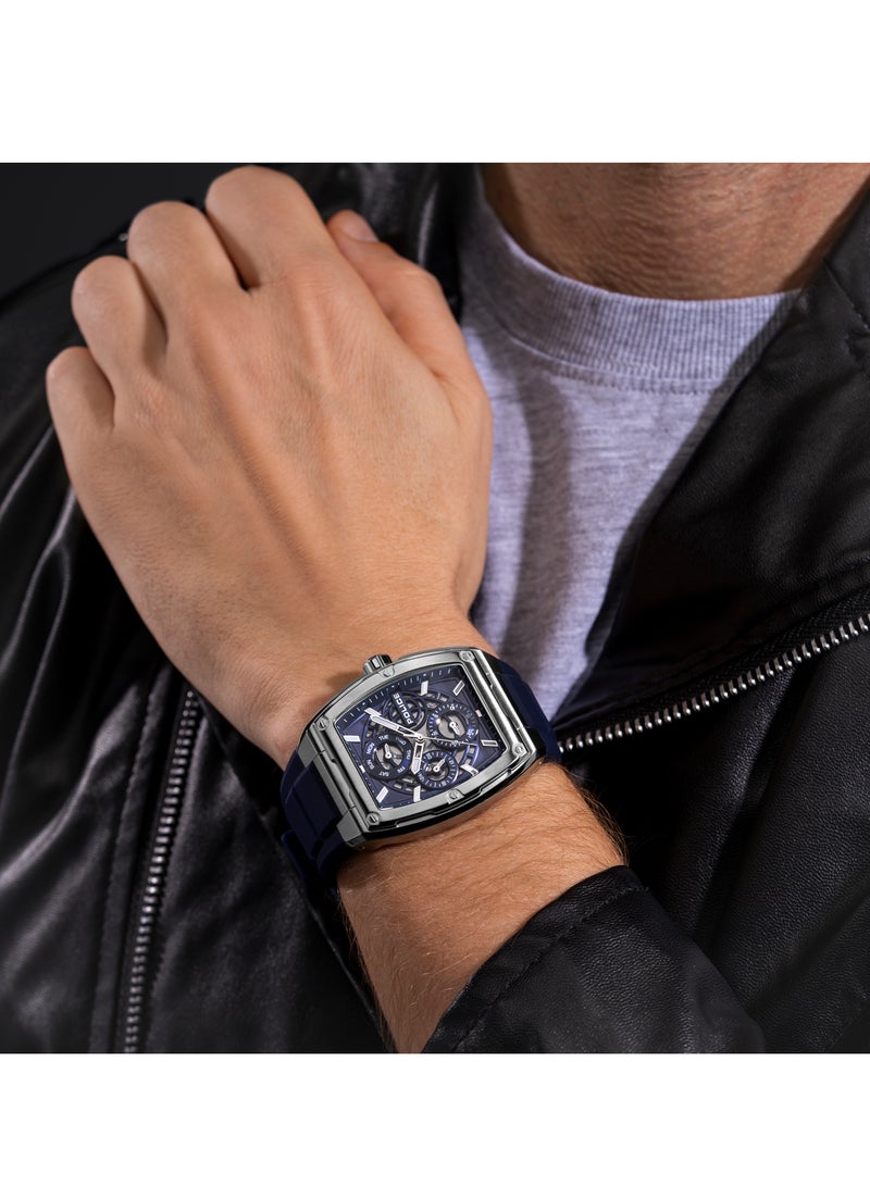 POLICE Men's Creed Blue Dial With Blue Silicone Chronograph Watch  - Image 3