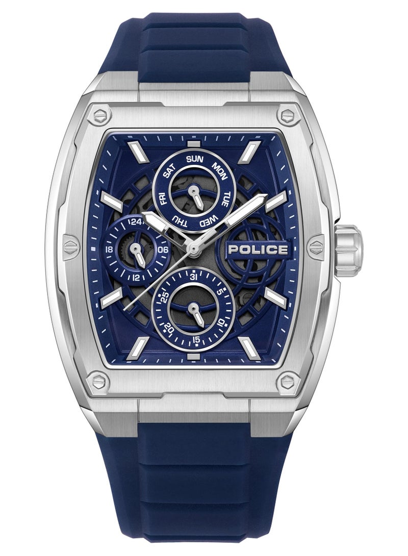 POLICE Men's Creed Blue Dial With Blue Silicone Chronograph Watch - Image 1