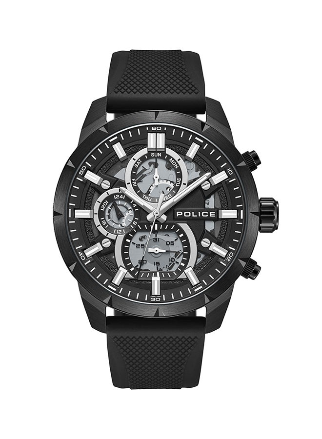 POLICE Men's Neist Matt Black Dial Black Silicone Strap Gents Chronograph Watch With Stainless Steel Case  - Image 1