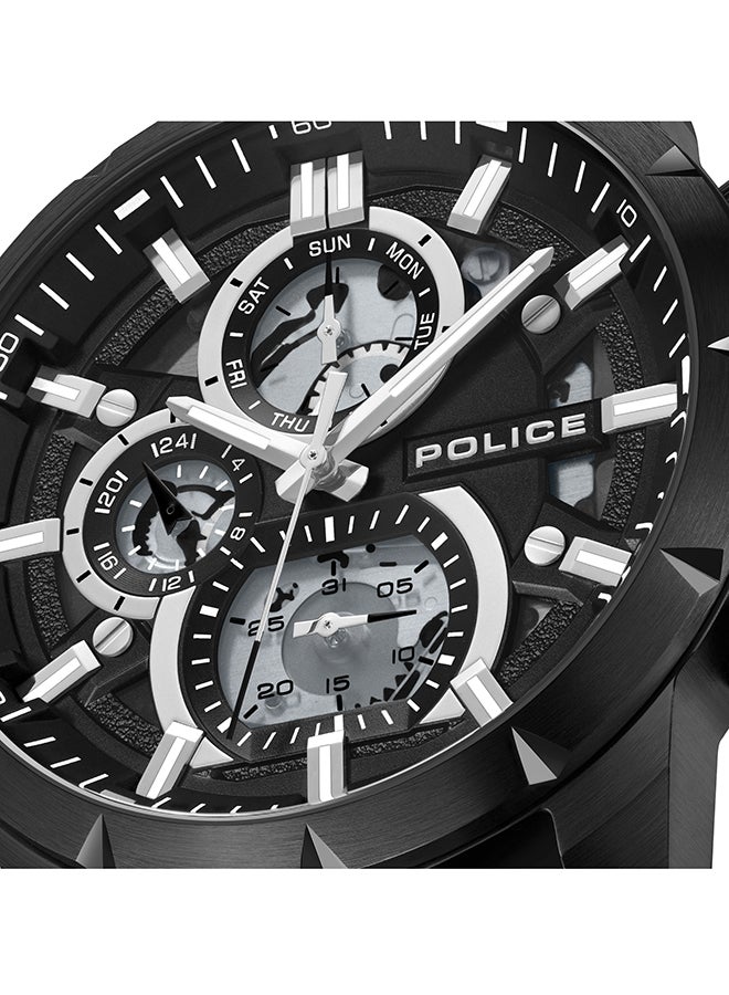 POLICE Men's Neist Matt Black Dial Black Silicone Strap Gents Chronograph Watch With Stainless Steel Case  - Image 3