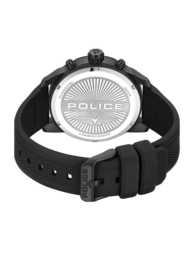 POLICE Men's Neist Matt Black Dial Black Silicone Strap Gents Chronograph Watch With Stainless Steel Case  - Image 4