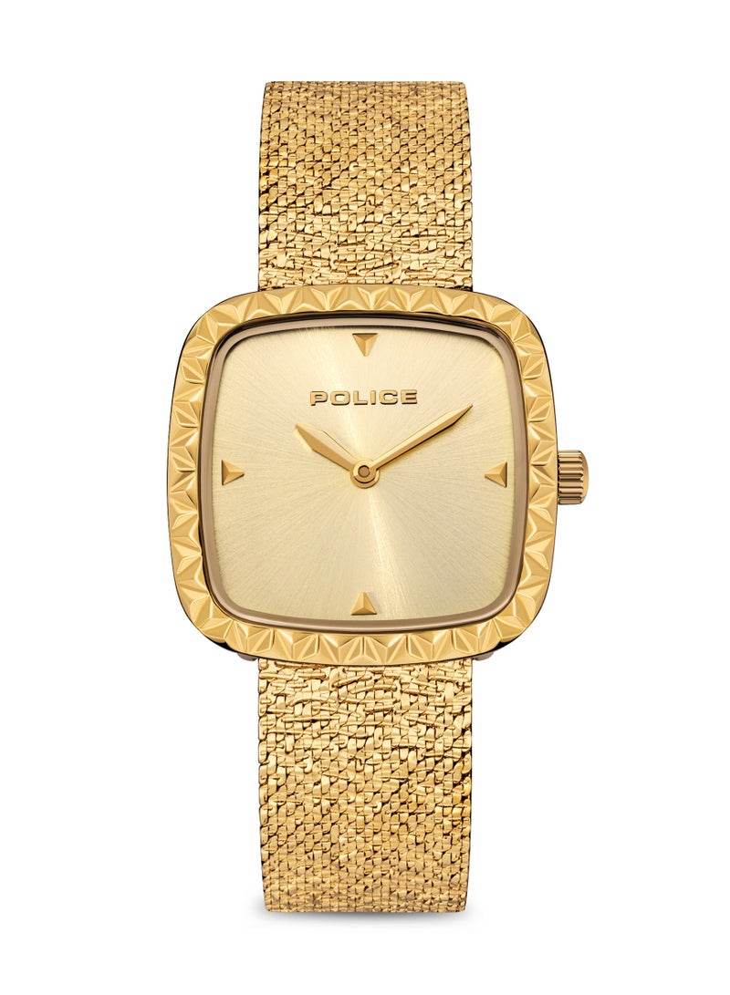 POLICE Women's MEA-L03 Champagne Gold Dial With Yellow Gold Plated Plated Stainless Steel Bracelet Watch  - Image 1