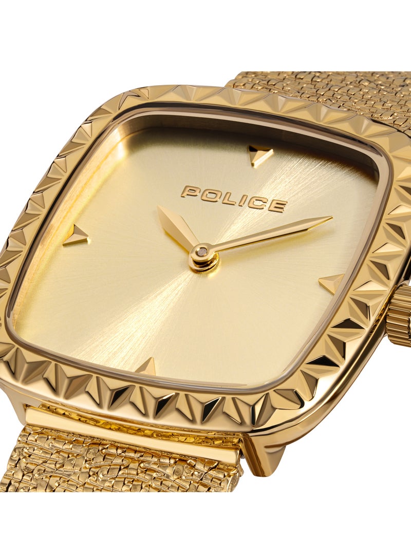 POLICE Women's MEA-L03 Champagne Gold Dial With Yellow Gold Plated Plated Stainless Steel Bracelet Watch  - Image 4