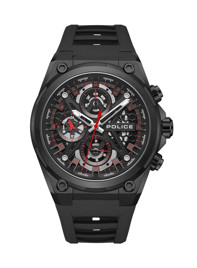 بوليس Men's Sonic Black Dial Black Silicone Strap Gents Chronograph Watch With Stainless Steel Case  - Image 1