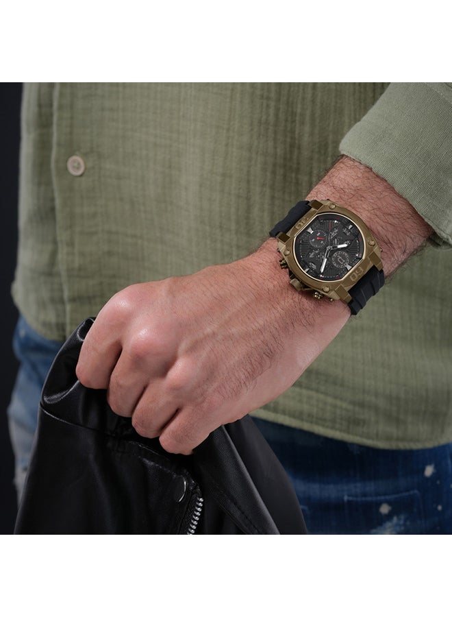 POLICE Men's Norwood Black Sunray Dial Black Silicone Strap Gents Chronograph Watch With Stainless Steel Case  - Image 5
